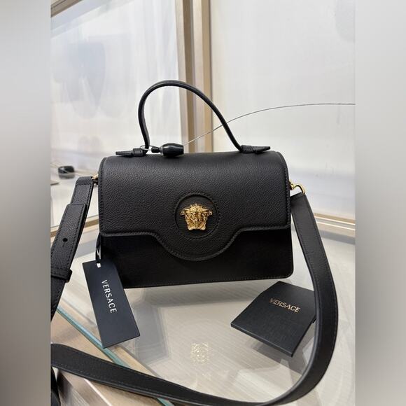 Versace La Medusa Top Handle Crossbody Bag Black NWT - Picture 1 of 7